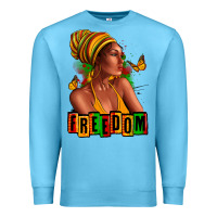Ocean Blue Juneteenth freedom afro woman Premium Sweatshirt - RanaPortraitStore