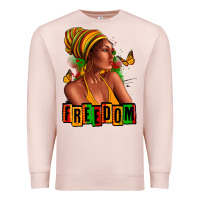 Pale Pink Juneteenth freedom afro woman Premium Sweatshirt - RanaPortraitStore