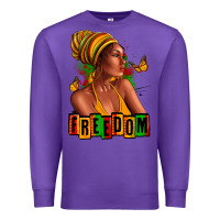 Purple Juneteenth freedom afro woman Premium Sweatshirt - RanaPortraitStore