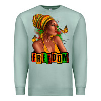 Seafoam Juneteenth freedom afro woman Premium Sweatshirt - RanaPortraitStore