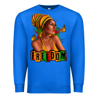 True Royal Juneteenth freedom afro woman Premium Sweatshirt - RanaPortraitStore