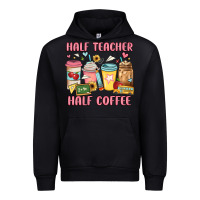Black half teacher half coffee Urban Hoodie - JahusDesignShop