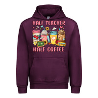 Mauve Wine half teacher half coffee Urban Hoodie - JahusDesignShop