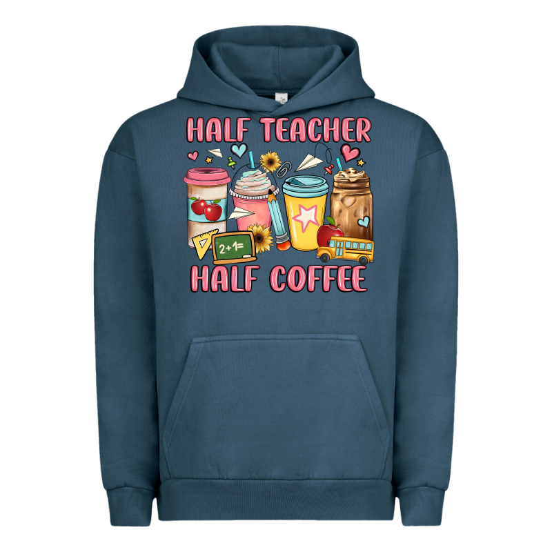 Half Teacher Half Coffee Urban Hoodie by JahusDesignShop | Teevron