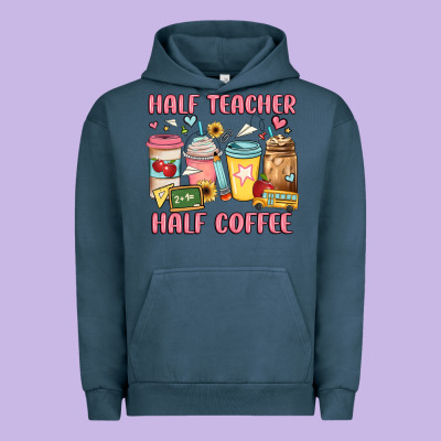 Half Teacher Half Coffee Urban Hoodie Designed By Jahusdesignshop