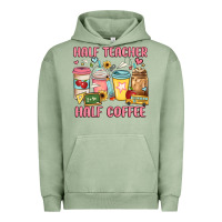 Pigment Oil Green half teacher half coffee Urban Hoodie - JahusDesignShop