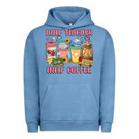 Pigment Pebble Blue half teacher half coffee Urban Hoodie - JahusDesignShop