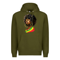 Army Green juneteenth black women Premium Hoodie - HRA Design Shop