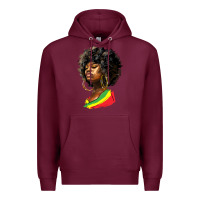 Burgundy juneteenth black women Premium Hoodie - HRA Design Shop