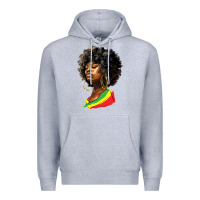 Heather Grey juneteenth black women Premium Hoodie - HRA Design Shop
