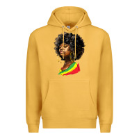 Mustard juneteenth black women Premium Hoodie - HRA Design Shop