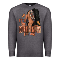 Charcoal Heather It's the melanin for me Premium Sweatshirt - RanaPortraitStore
