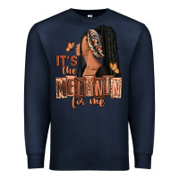 Navy It's the melanin for me Premium Sweatshirt - RanaPortraitStore
