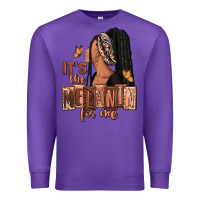 Purple It's the melanin for me Premium Sweatshirt - RanaPortraitStore