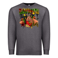 Charcoal Heather Juneteenth vibes black girl sneakers Premium Sweatshirt - RanaPortraitStore