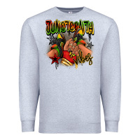 Heather Grey Juneteenth vibes black girl sneakers Premium Sweatshirt - RanaPortraitStore