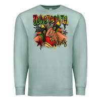 Seafoam Juneteenth vibes black girl sneakers Premium Sweatshirt - RanaPortraitStore