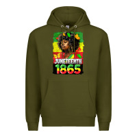 Army Green juneteenth 1865 black freedom Premium Hoodie - HRA Design Shop