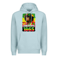 Blue Mist juneteenth 1865 black freedom Premium Hoodie - HRA Design Shop