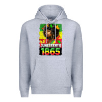 Heather Grey juneteenth 1865 black freedom Premium Hoodie - HRA Design Shop