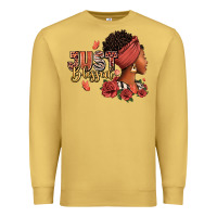 Just Blessed Afro Woman With Roses Premium Sweatshirt | Teevron