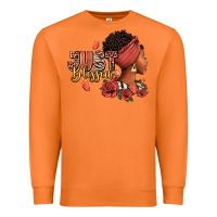 Carrot Just blessed afro woman with roses Premium Sweatshirt - RanaPortraitStore
