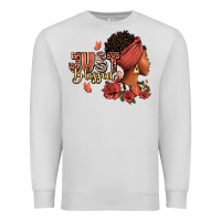 Dove Grey Just blessed afro woman with roses Premium Sweatshirt - RanaPortraitStore