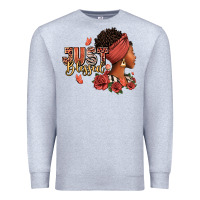 Heather Grey Just blessed afro woman with roses Premium Sweatshirt - RanaPortraitStore
