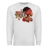 Oatmeal Heather Just blessed afro woman with roses Premium Sweatshirt - RanaPortraitStore