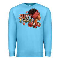 Ocean Blue Just blessed afro woman with roses Premium Sweatshirt - RanaPortraitStore