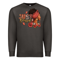 Smoke Just blessed afro woman with roses Premium Sweatshirt - RanaPortraitStore