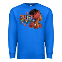 True Royal Just blessed afro woman with roses Premium Sweatshirt - RanaPortraitStore