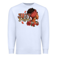 White Just blessed afro woman with roses Premium Sweatshirt - RanaPortraitStore