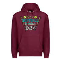 Burgundy softball Premium Hoodie - CowhideDigitalArt