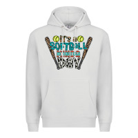Dove Grey softball Premium Hoodie - CowhideDigitalArt