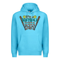 Ocean Blue softball Premium Hoodie - CowhideDigitalArt