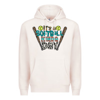 Pale Pink softball Premium Hoodie - CowhideDigitalArt