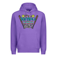 Purple softball Premium Hoodie - CowhideDigitalArt
