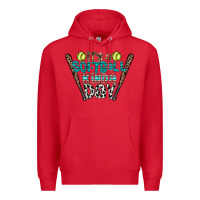 Red softball Premium Hoodie - CowhideDigitalArt