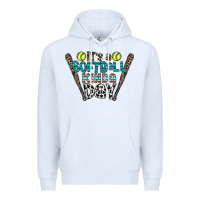 White softball Premium Hoodie - CowhideDigitalArt