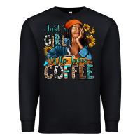 Black Just a girl who loves coffee Premium Sweatshirt - RanaPortraitStore
