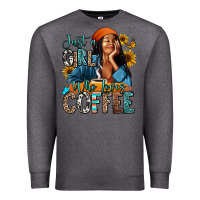 Charcoal Heather Just a girl who loves coffee Premium Sweatshirt - RanaPortraitStore