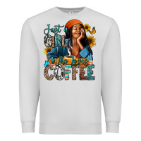 Dove Grey Just a girl who loves coffee Premium Sweatshirt - RanaPortraitStore