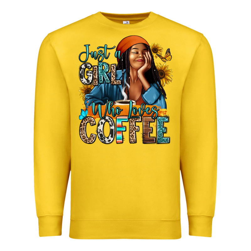 Just A Girl Who Loves Coffee Premium Sweatshirt by RanaPortraitStore | Teevron