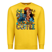 Lemon Just a girl who loves coffee Premium Sweatshirt - RanaPortraitStore