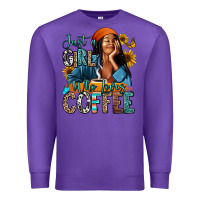 Purple Just a girl who loves coffee Premium Sweatshirt - RanaPortraitStore