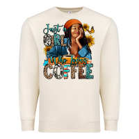 Sandshell Just a girl who loves coffee Premium Sweatshirt - RanaPortraitStore