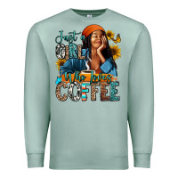 Seafoam Just a girl who loves coffee Premium Sweatshirt - RanaPortraitStore