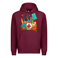 Burgundy nurse  and fall Premium Hoodie - AdoDesignShop