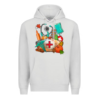 Dove Grey nurse  and fall Premium Hoodie - AdoDesignShop